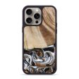 iPhone 15 Pro Max Wood+Resin Phone Case - Jasmin (Black & White, 667633) Supply