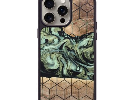 iPhone 15 Pro Max Wood+Resin Phone Case - Pamela (Pattern, 666436) on Sale