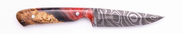 Carved Damascus Field Knife #20565 Discount