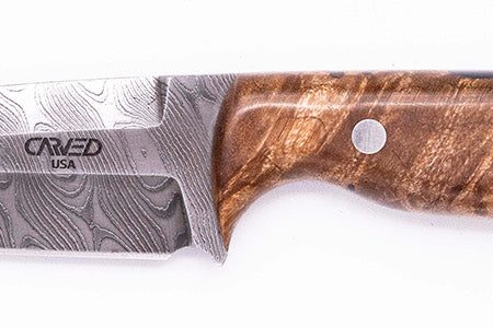 Carved Damascus Field Knife #20442 Online now