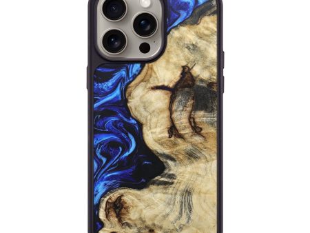 iPhone 15 Pro Max Wood+Resin Phone Case - Maxine (Blue, 666345) Online