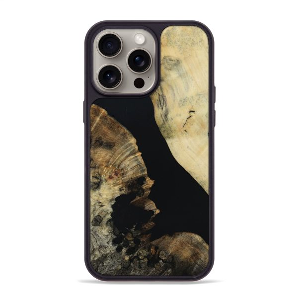 iPhone 15 Pro Max Wood+Resin Phone Case - Leah (Pure Black, 667173) Online