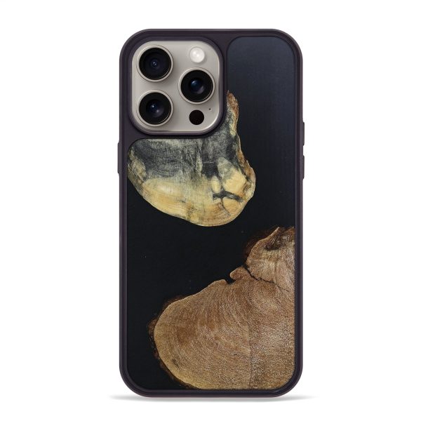 iPhone 15 Pro Max Wood+Resin Phone Case - Kristopher (Pure Black, 668402) Supply