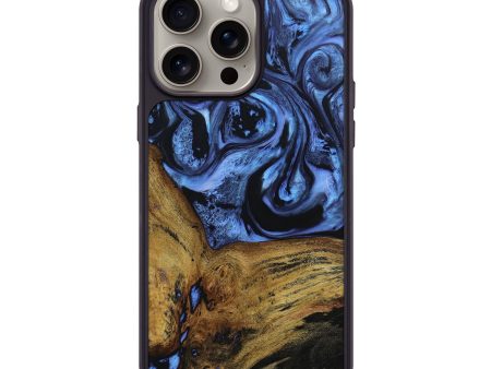 iPhone 15 Pro Max Wood+Resin Phone Case - Dulce (Blue, 667610) Online now