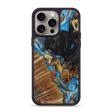 iPhone 15 Pro Max Wood+Resin Phone Case - Hannah (Teal & Gold, 667191) Hot on Sale