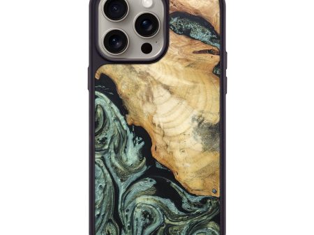 iPhone 15 Pro Max Wood+Resin Phone Case - Ezekiel (Green, 666399) Online now