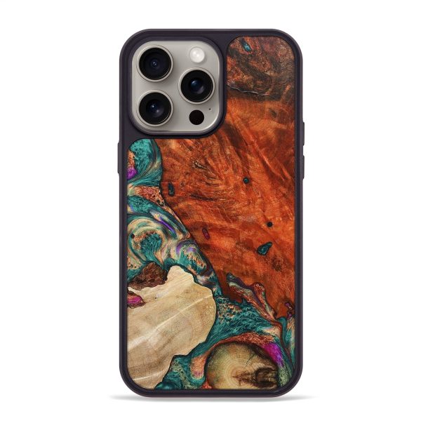 iPhone 15 Pro Max Wood+Resin Phone Case - Adrienne (Mosaic, 666543) on Sale