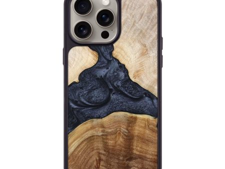 iPhone 15 Pro Max Wood+Resin Phone Case - Kizzy (Pure Black, 668405) Hot on Sale