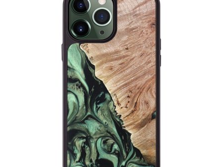 iPhone 13 Pro Max Wood+Resin Phone Case - Peggy (Green, 668347) Online now