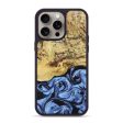 iPhone 15 Pro Max Wood+Resin Phone Case - Lukas (Blue, 669744) For Cheap