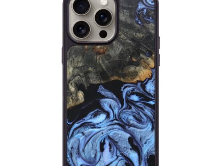 iPhone 15 Pro Max Wood+Resin Phone Case - Hector (Blue, 669732) on Sale