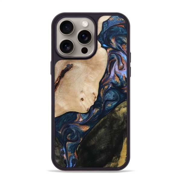 iPhone 15 Pro Max Wood+Resin Phone Case - Emilia (Mosaic, 668211) Online Sale