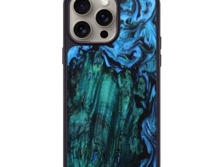 iPhone 15 Pro Max Wood+Resin Phone Case - Ariella (Blue, 667589) Fashion