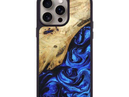 iPhone 15 Pro Max Wood+Resin Phone Case - Greyson (Blue, 666331) Fashion