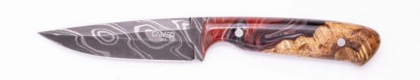 Carved Damascus Field Knife #20565 Discount