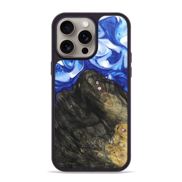 iPhone 15 Pro Max Wood+Resin Phone Case - Avery (Blue, 666333) Discount