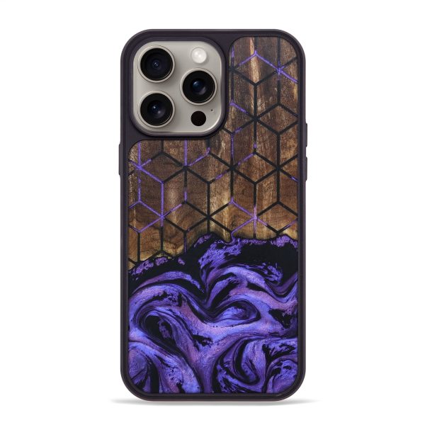 iPhone 15 Pro Max Wood+Resin Phone Case - Darlene (Pattern, 666310) Cheap