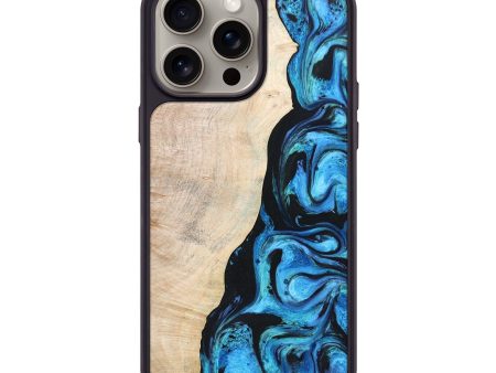 iPhone 15 Pro Max Wood+Resin Phone Case - Kellan (Blue, 668655) on Sale