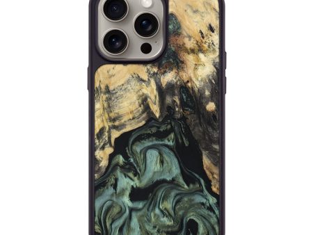 iPhone 15 Pro Max Wood+Resin Phone Case - Kaden (Green, 666397) Discount