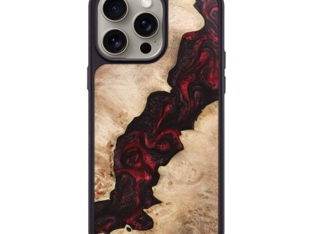 iPhone 15 Pro Max Wood+Resin Phone Case - Andy (Red, 669467) For Sale