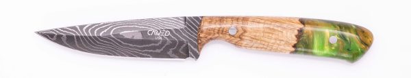 Carved Damascus Field Knife #20555 For Discount