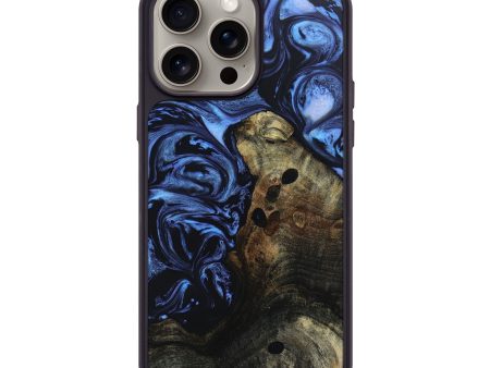 iPhone 15 Pro Max Wood+Resin Phone Case - Ronda (Blue, 667602) Online Hot Sale