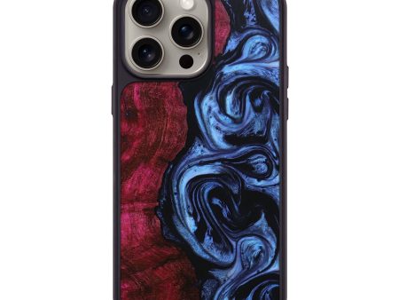 iPhone 15 Pro Max Wood+Resin Phone Case - Christian (Blue, 667611) on Sale