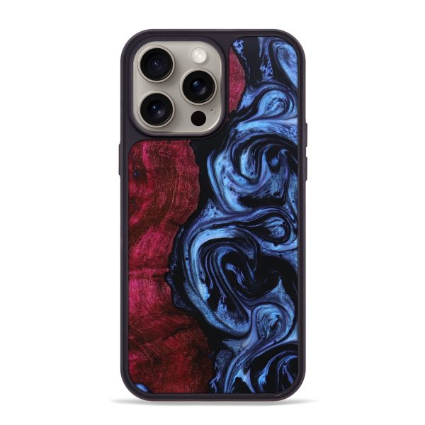 iPhone 15 Pro Max Wood+Resin Phone Case - Christian (Blue, 667611) on Sale