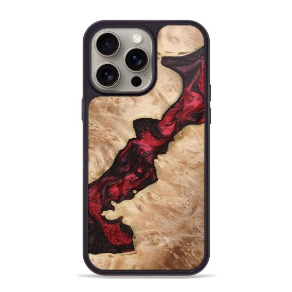 iPhone 15 Pro Max Wood+Resin Phone Case - Maude (Red, 669466) Supply