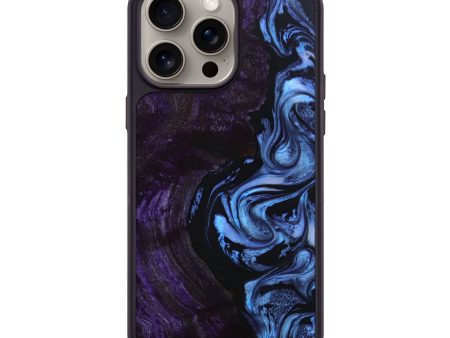 iPhone 15 Pro Max Wood+Resin Phone Case - Willard (Blue, 667605) Online Hot Sale