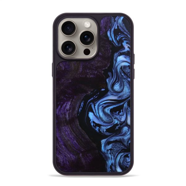 iPhone 15 Pro Max Wood+Resin Phone Case - Willard (Blue, 667605) Online Hot Sale