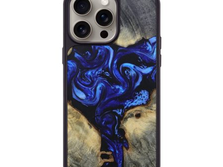 iPhone 15 Pro Max Wood+Resin Phone Case - Amari (Blue, 666413) Online Hot Sale