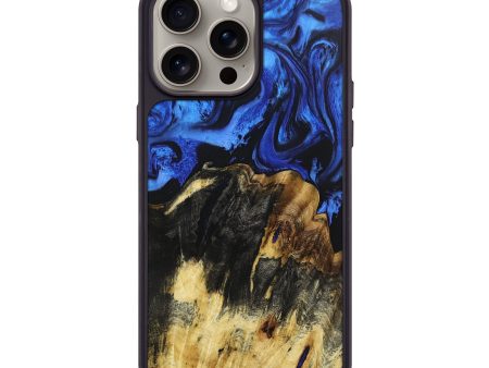 iPhone 15 Pro Max Wood+Resin Phone Case - Tucker (Blue, 666656) Fashion