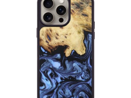 iPhone 15 Pro Max Wood+Resin Phone Case - Chance (Blue, 669735) For Discount