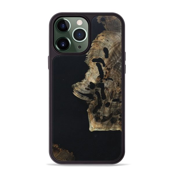 iPhone 13 Pro Max Wood+Resin Phone Case - Aniya (Pure Black, 670294) Sale