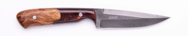 Carved Damascus Field Knife #20609 For Discount