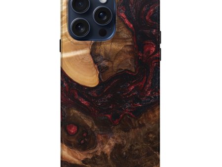 iPhone 15 Pro Max Wood+Resin Live Edge Phone Case - Alexus (Red, 668715) Sale