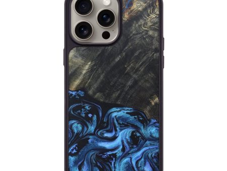 iPhone 15 Pro Max Wood+Resin Phone Case - Lewis (Blue, 666491) Hot on Sale