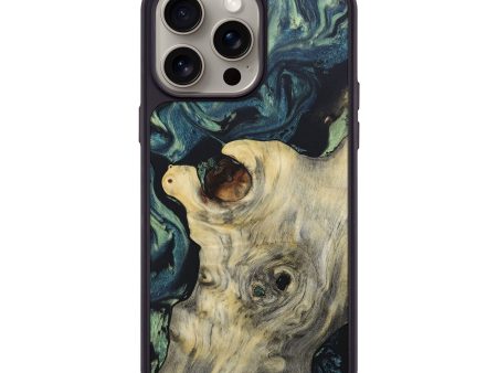 iPhone 15 Pro Max Wood+Resin Phone Case - Liliana (Green, 666429) Sale