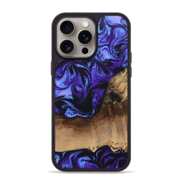 iPhone 15 Pro Max Wood+Resin Phone Case - Thea (Purple, 668996) Discount