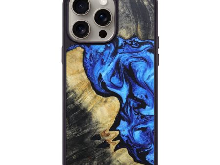 iPhone 15 Pro Max Wood+Resin Phone Case - Cameron (Blue, 668479) Hot on Sale