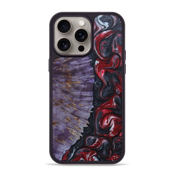 iPhone 15 Pro Max Wood+Resin Phone Case - Kendall (Red, 669477) on Sale