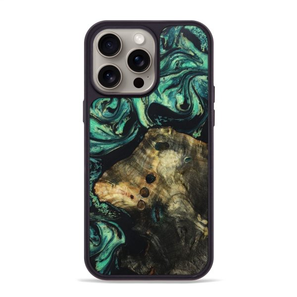 iPhone 15 Pro Max Wood+Resin Phone Case - Omar (Green, 666542) Online Hot Sale