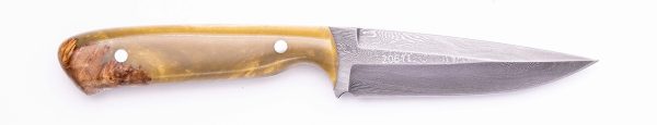 Carved Damascus Field Knife #20611 For Discount