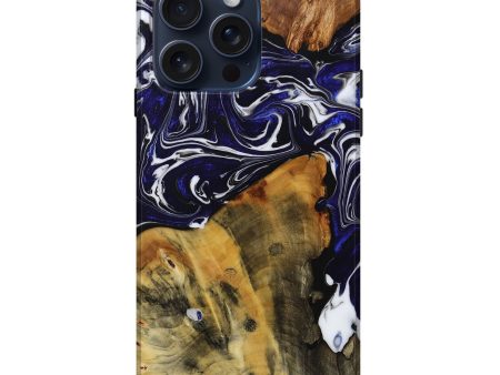 iPhone 15 Pro Max Wood+Resin Live Edge Phone Case - Willow (Black & White, 667310) Hot on Sale