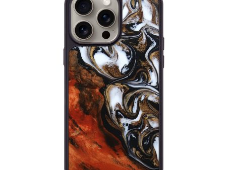 iPhone 15 Pro Max Wood+Resin Phone Case - Carl (Black & White, 667627) Sale