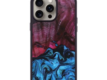 iPhone 15 Pro Max Wood+Resin Phone Case - Isla (Blue, 668664) For Cheap