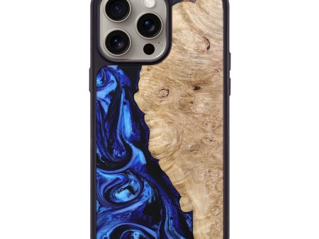 iPhone 15 Pro Max Wood+Resin Phone Case - Hazel (Blue, 666423) Online