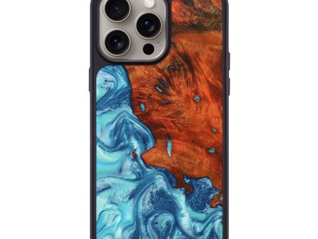 iPhone 15 Pro Max Wood+Resin Phone Case - Maliyah (Blue, 666514) For Discount