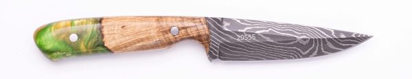 Carved Damascus Field Knife #20555 For Discount